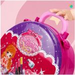 Jucarii, Copii si Bebe - Jucarii si jocuri - Jucarii de rol - Frumusete, bijuterii si accesorii fetite - Set Machiaj de jucarie pentru fete, valiza 2 in 1 transformabila, 36 piese, 3+, roz - Infinity.ro