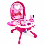 Jucarii, Copii si Bebe - Jucarii si jocuri - Jucarii de rol - Frumusete, bijuterii si accesorii fetite - Set Machiaj de jucarie pentru fete, valiza 2 in 1 transformabila, 36 piese, 3+, roz - Infinity.ro