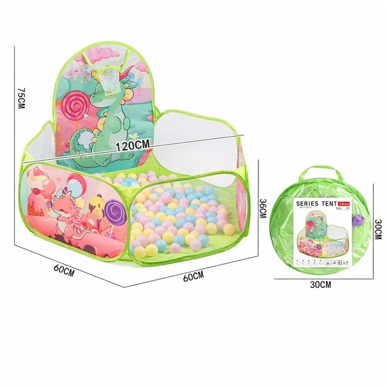 Casa si Gradina - Gradina si terasa - Piscine si accesorii - Piscine copii - Loc de joaca tip piscina cu cos de baschet pentru copii, pliabil si portabil, 1+, multicolor - Infinity.ro
