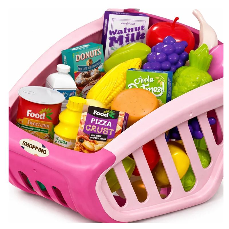 Jucarii, Copii si Bebe - Jucarii si jocuri - Jucarii de rol - Set joaca supermarket - Carucior de cumparaturi pentru copii, cu sunete si lumini, 42 piese, 3+, multicolor - Infinity.ro