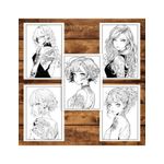 Carti si Birotica - Carti - Carti pentru copii - Carti de colorat - Carte de colorat pentru adulti, 50 de ilustratii, Anime Tattoo Girls, 106 pagini, A5 - Infinity.ro