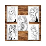 Carti si Birotica - Carti - Carti pentru copii - Carti de colorat - Carte de colorat pentru adulti, 50 de ilustratii, Anime Tattoo Girls, 106 pagini, A5 - Infinity.ro