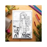 Carti si Birotica - Carti - Carti pentru copii - Carti de colorat - Carte de colorat pentru adulti, 50 de ilustratii, Anime Summer Girls, 106 pagini, A5 - Infinity.ro