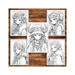Carti si Birotica - Carti - Carti pentru copii - Carti de colorat - Carte de colorat pentru adulti, 50 de ilustratii, Anime Vikings, 106 pagini, A5 - Infinity.ro