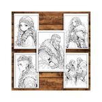 Carti si Birotica - Carti - Carti pentru copii - Carti de colorat - Carte de colorat pentru adulti, 50 de ilustratii, Anime Vikings, 106 pagini, A5 - Infinity.ro