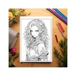 Carti si Birotica - Carti - Carti pentru copii - Carti de colorat - Carte de colorat pentru adulti, 50 de ilustratii, Anime Tribe Girls, 106 pagini, A5 - Infinity.ro