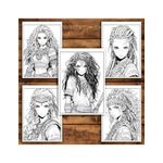 Carti si Birotica - Carti - Carti pentru copii - Carti de colorat - Carte de colorat pentru adulti, 50 de ilustratii, Anime Tribe Girls, 106 pagini, A5 - Infinity.ro