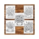 Carti si Birotica - Carti - Carti pentru copii - Carti de colorat - Carte de colorat pentru adulti, 50 de ilustratii, Aranjamente Florale - Volumul I, 106 pagini, A5 - Infinity.ro