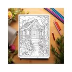 Carti si Birotica - Carti - Carti pentru copii - Carti de colorat - Carte de colorat pentru adulti, 50 de ilustratii, Case fermecatoare, 106 pagini, A5 - Infinity.ro