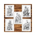 Carti si Birotica - Carti - Carti pentru copii - Carti de colorat - Carte de colorat pentru adulti, 50 de ilustratii, Case in ruine, 106 pagini, A5 - Infinity.ro