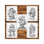 Carti si Birotica - Carti - Carti pentru copii - Carti de colorat - Carte de colorat pentru adulti, 50 de ilustratii, Case in copac, 106 pagini, A5 - Infinity.ro