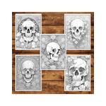 Carti si Birotica - Carti - Carti pentru copii - Carti de colorat - Carte de colorat pentru adulti, 50 de ilustratii, Cranii Florale, 106 pagini, A5 - Infinity.ro