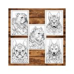 Carti si Birotica - Carti - Carti pentru copii - Carti de colorat - Carte de colorat pentru adulti, 50 de ilustratii, Cyborg Dogs, 106 pagini, A5 - Infinity.ro