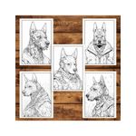 Carti si Birotica - Carti - Carti pentru copii - Carti de colorat - Carte de colorat pentru adulti, 50 de ilustratii, Cyborg Dogs, 106 pagini, A5 - Infinity.ro