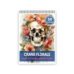 Carti si Birotica - Carti - Carti pentru copii - Carti de colorat - Carte de colorat pentru adulti, 50 de ilustratii, Cranii Florale, 106 pagini, A5 - Infinity.ro