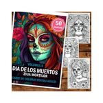 Carti si Birotica - Carti - Carti pentru copii - Carti de colorat - Carte de colorat pentru adulti, 50 de ilustratii, Dia de Los Muertos - Volumul I, 106 pagini, A5 - Infinity.ro