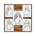 Carti si Birotica - Carti - Carti pentru copii - Carti de colorat - Carte de colorat pentru adulti, 50 de ilustratii, Fete cu ochelari, 106 pagini, A5 - Infinity.ro