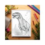 Carti si Birotica - Carti - Carti pentru copii - Carti de colorat - Carte de colorat pentru adulti, 50 de ilustratii, Dinozauri, 106 pagini, A5 - Infinity.ro