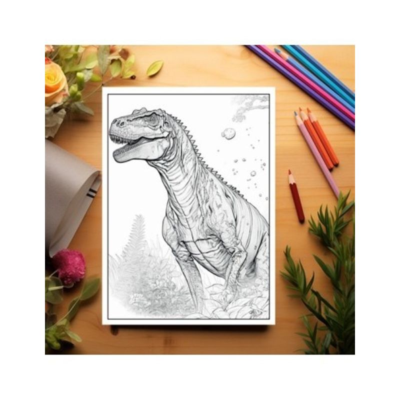 Carti si Birotica - Carti - Carti pentru copii - Carti de colorat - Carte de colorat pentru adulti, 50 de ilustratii, Dinozauri, 106 pagini, A5 - Infinity.ro