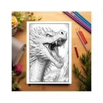 Carti si Birotica - Carti - Carti pentru copii - Carti de colorat - Carte de colorat pentru adulti, 50 de ilustratii, Dragoni, 106 pagini, A5 - Infinity.ro