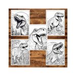 Carti si Birotica - Carti - Carti pentru copii - Carti de colorat - Carte de colorat pentru adulti, 50 de ilustratii, Dinozauri, 106 pagini, A5 - Infinity.ro