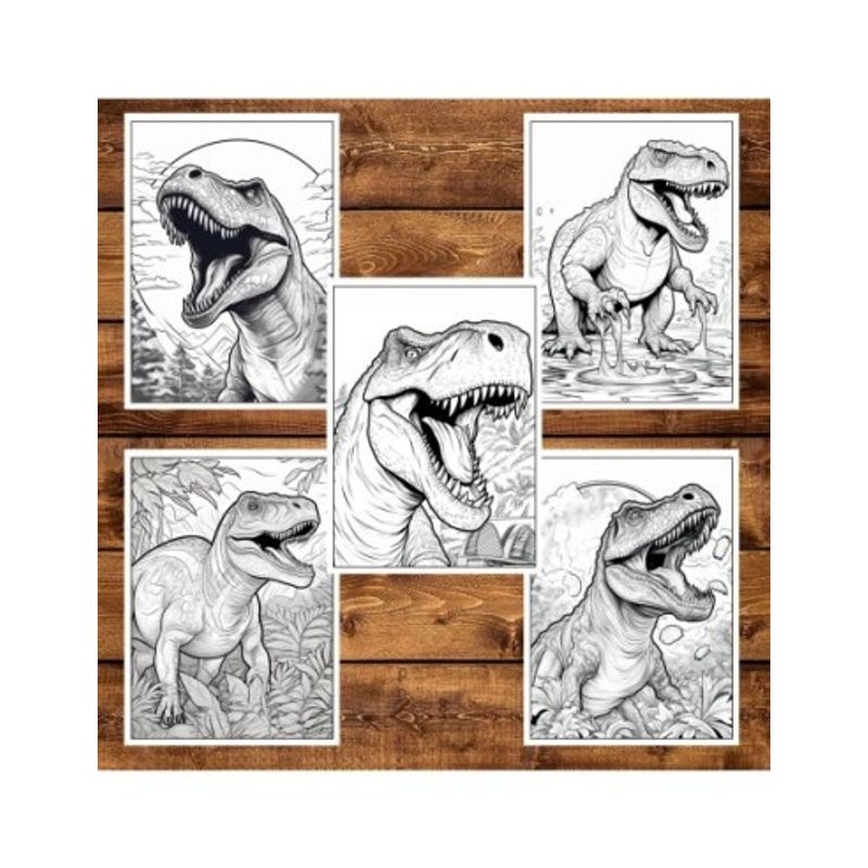 Carti si Birotica - Carti - Carti pentru copii - Carti de colorat - Carte de colorat pentru adulti, 50 de ilustratii, Dinozauri, 106 pagini, A5 - Infinity.ro