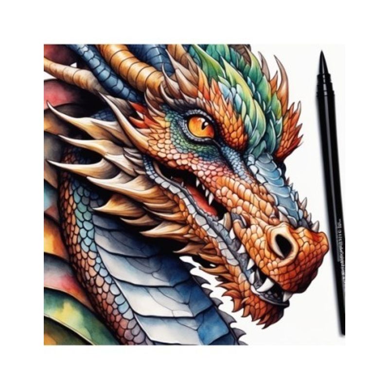 Carti si Birotica - Carti - Carti pentru copii - Carti de colorat - Carte de colorat pentru adulti, 50 de ilustratii, Dragoni, 106 pagini, A5 - Infinity.ro
