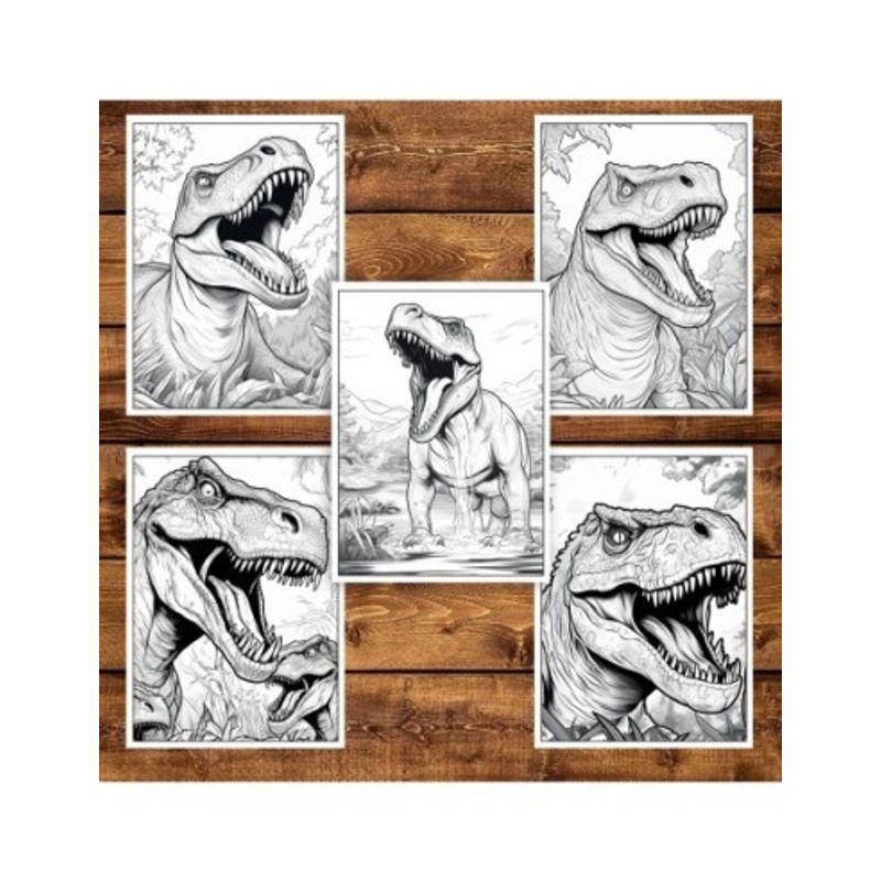 Carti si Birotica - Carti - Carti pentru copii - Carti de colorat - Carte de colorat pentru adulti, 50 de ilustratii, Dinozauri, 106 pagini, A5 - Infinity.ro