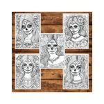 Carti si Birotica - Carti - Carti pentru copii - Carti de colorat - Carte de colorat pentru adulti, 50 de ilustratii, Dia de Los Muertos - Volumul I, 106 pagini, A5 - Infinity.ro