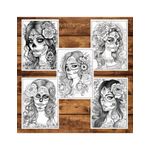 Carti si Birotica - Carti - Carti pentru copii - Carti de colorat - Carte de colorat pentru adulti, 50 de ilustratii, Dia de Los Muertos - Volumul II, 106 pagini, A5 - Infinity.ro