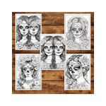 Carti si Birotica - Carti - Carti pentru copii - Carti de colorat - Carte de colorat pentru adulti, 50 de ilustratii, Dia de Los Muertos - Volumul II, 106 pagini, A5 - Infinity.ro