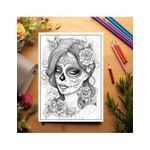 Carti si Birotica - Carti - Carti pentru copii - Carti de colorat - Carte de colorat pentru adulti, 50 de ilustratii, Dia de Los Muertos - Volumul II, 106 pagini, A5 - Infinity.ro