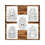 Carti si Birotica - Carti - Carti pentru copii - Carti de colorat - Carte de colorat pentru adulti, 50 de ilustratii, Halloween pufos - Volumul I, 106 pagini, A5 - Infinity.ro
