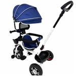 Jucarii, Copii si Bebe - Jucarii si jocuri - Jucarii de exterior - Triciclete - Tricicleta Evolutiva KD-X06 copii, cu scaun rotativ 360°, pozitie de somn si roti din cauciuc, 9 luni–6 ani, albastru - Infinity.ro