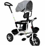 Jucarii, Copii si Bebe - Jucarii si jocuri - Jucarii de exterior - Triciclete - Tricicleta Evolutiva KD-X06 pentru copii, cu scaun rotativ 360°, pozitie de somn si roti din cauciuc, 9 luni – 6 ani, gri - Infinity.ro