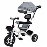Jucarii, Copii si Bebe - Jucarii si jocuri - Jucarii de exterior - Triciclete - Tricicleta Evolutiva KD-X06 pentru copii, cu scaun rotativ 360°, pozitie de somn si roti din cauciuc, 9 luni – 6 ani, gri - Infinity.ro