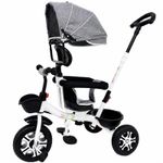 Jucarii, Copii si Bebe - Jucarii si jocuri - Jucarii de exterior - Triciclete - Tricicleta Evolutiva KD-X06 pentru copii, cu scaun rotativ 360°, pozitie de somn si roti din cauciuc, 9 luni – 6 ani, gri - Infinity.ro