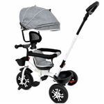 Jucarii, Copii si Bebe - Jucarii si jocuri - Jucarii de exterior - Triciclete - Tricicleta Evolutiva KD-X06 pentru copii, cu scaun rotativ 360°, pozitie de somn si roti din cauciuc, 9 luni – 6 ani, gri - Infinity.ro