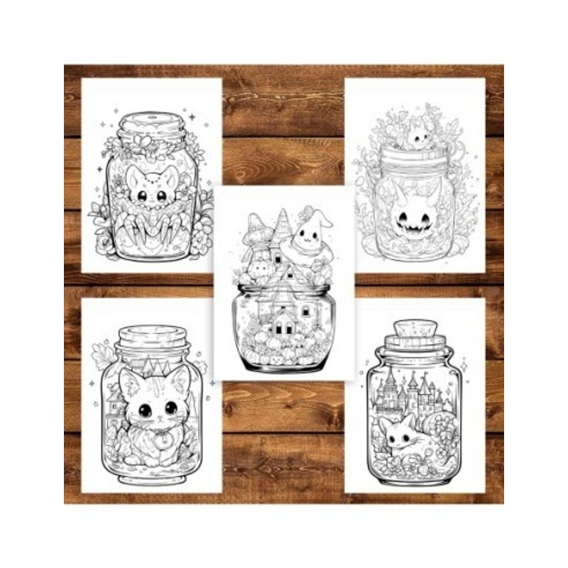 Carti si Birotica - Carti - Carti pentru copii - Carti de colorat - Carte de colorat pentru adulti, 50 de ilustratii, Halloween pufos - Volumul II, 106 pagini, A5 - Infinity.ro