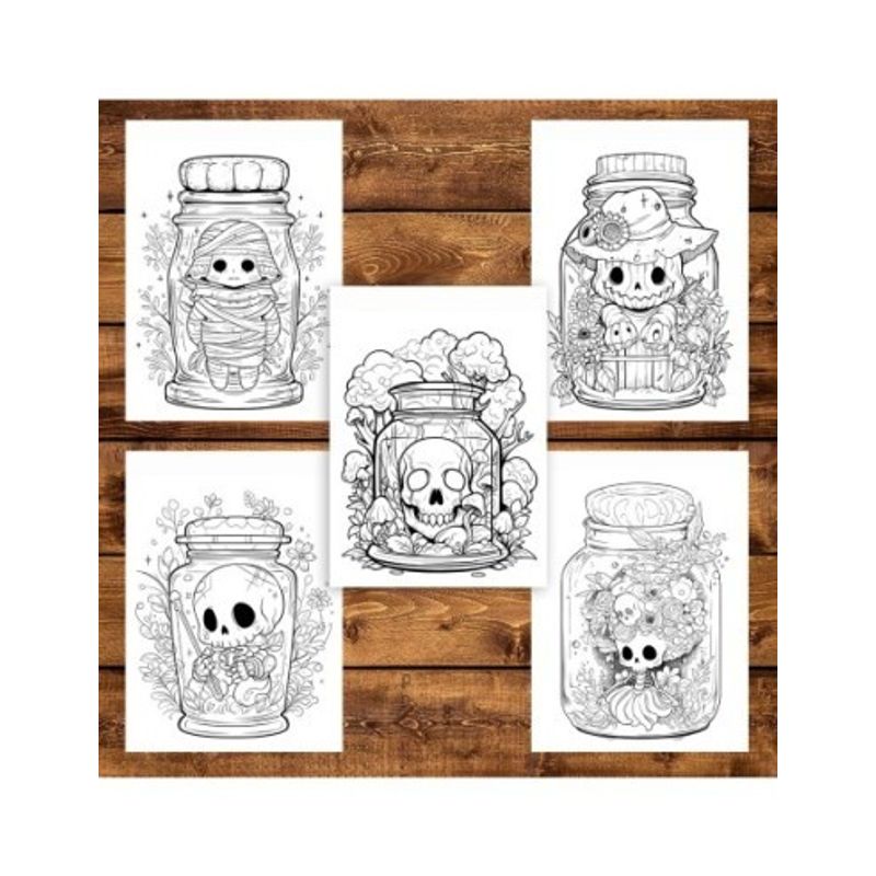 Carti si Birotica - Carti - Carti pentru copii - Carti de colorat - Carte de colorat pentru adulti, 50 de ilustratii, Halloween pufos - Volumul II, 106 pagini, A5 - Infinity.ro