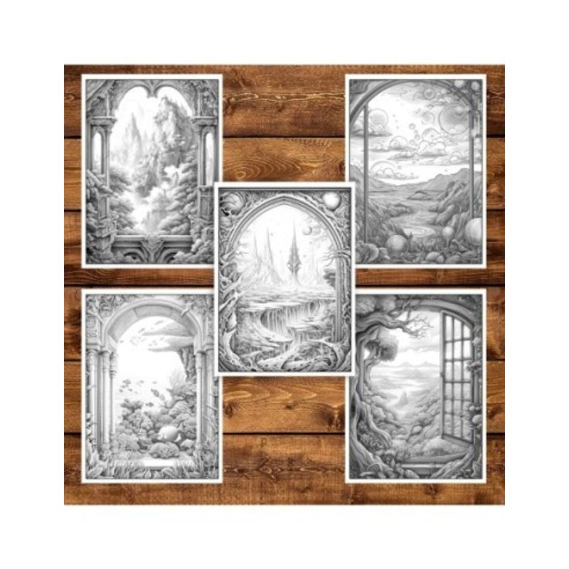 Carti si Birotica - Carti - Carti pentru copii - Carti de colorat - Carte de colorat pentru adulti, 50 de ilustratii, O lume paralela, 106 pagini, A5 - Infinity.ro