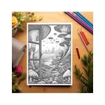 Carti si Birotica - Carti - Carti pentru copii - Carti de colorat - Carte de colorat pentru adulti, 50 de ilustratii, O lume paralela, 106 pagini, A5 - Infinity.ro