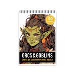 Carti si Birotica - Carti - Carti pentru copii - Carti de colorat - Carte de colorat pentru adulti, 50 de ilustratii, Orcs and Goblin, 106 pagini, A5 - Infinity.ro
