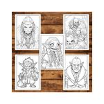 Carti si Birotica - Carti - Carti pentru copii - Carti de colorat - Carte de colorat pentru adulti, 50 de ilustratii, Orcs and Goblin, 106 pagini, A5 - Infinity.ro