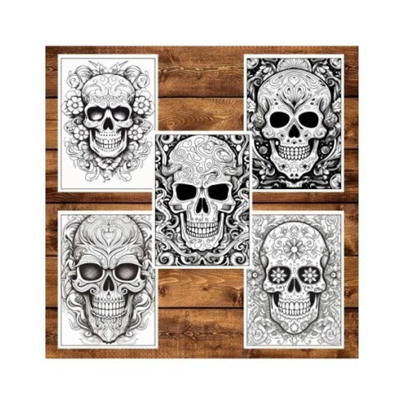 Carti si Birotica - Carti - Carti pentru copii - Carti de colorat - Carte de colorat pentru adulti, 50 de ilustratii, Sugar Skulls - Volumul III, 106 pagini, A5 - Infinity.ro