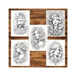 Carti si Birotica - Carti - Carti pentru copii - Carti de colorat - Carte de colorat pentru adulti, 50 de ilustratii, Tatuaje - Volumul II, 106 pagini, A5 - Infinity.ro