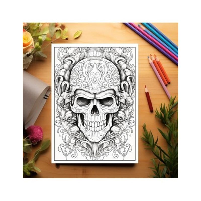 Carti si Birotica - Carti - Carti pentru copii - Carti de colorat - Carte de colorat pentru adulti, 50 de ilustratii, Sugar Skulls - Volumul III, 106 pagini, A5 - Infinity.ro