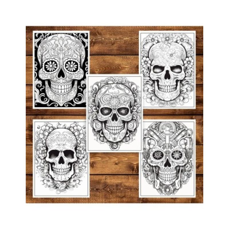 Carti si Birotica - Carti - Carti pentru copii - Carti de colorat - Carte de colorat pentru adulti, 50 de ilustratii, Sugar Skulls - Volumul III, 106 pagini, A5 - Infinity.ro