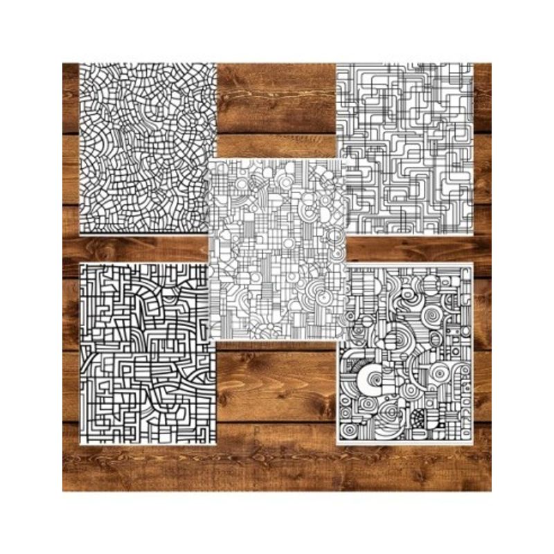 Carti si Birotica - Carti - Carti pentru copii - Carti de colorat - Carte de colorat pentru adulti, 50 de ilustratii, Tipare Abstracte, 106 pagini, A5 - Infinity.ro