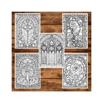 Carti si Birotica - Carti - Carti pentru copii - Carti de colorat - Carte de colorat pentru adulti, 50 de ilustratii, Vitralii Fermecatoare - Volumul I, 106 pagini, A5 - Infinity.ro